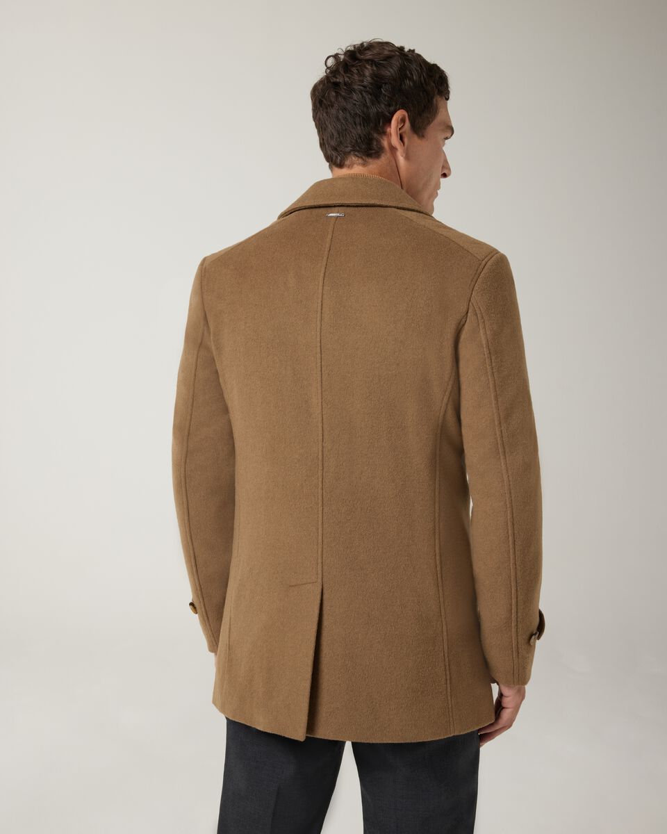 Relaxed fit double breasted peacoat, Taupe, hi-res